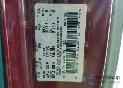 1995 Dodge Dakota z USA, uszkodzony, nr VIN 1B7GL23X3SS234036